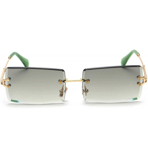 Oval Fashion RimlSunglasses Women Accessories Rectangle FeSun Glasses Green Black Brown Square Eyewear - CR199C72GY2 $22.08