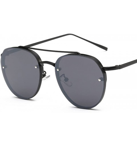 Rimless Reflective Rimless Sunglasses Fashion Vintage Eyewear for Unisex - Black - C7183A9XCU7 $9.82