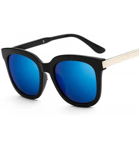 Goggle Stylish Metallic Tinted Sunglasses Individual Stylish Men's And Women's Sunglasses - Brilliant Black Ice Blue - CI18TL...