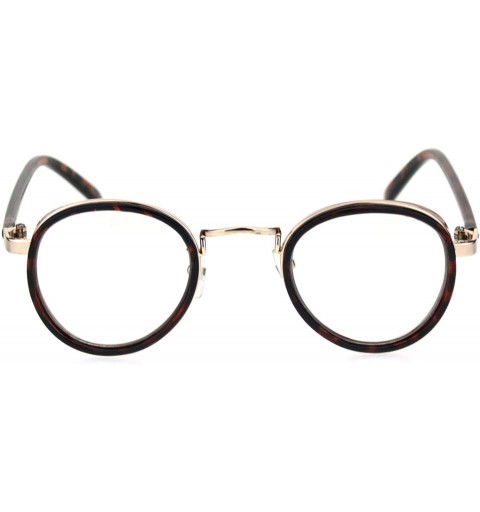 Round Retro Vintage Style Double Rim Round Dad Eyeglasses - Gold Tortoise - C518R0R37X3 $14.86