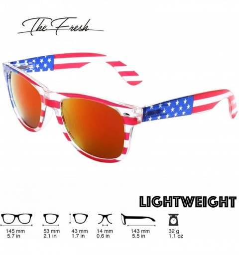 Aviator American Sunglasses USA Flag Classic Patriot - Pack of 2(crystal/Red+grey) - C718RYN7243 $12.10