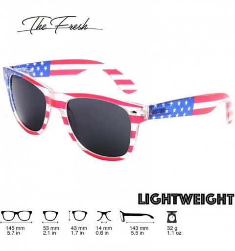 Aviator American Sunglasses USA Flag Classic Patriot - Pack of 2(crystal/Red+grey) - C718RYN7243 $12.10