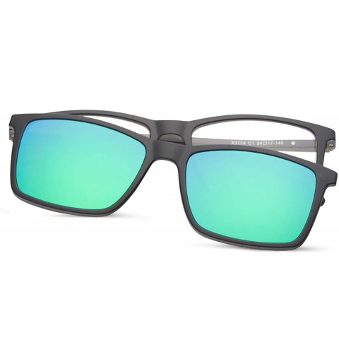 Sport Sunglasses Polarized Protection Eyeglasses - Polarized Coated Green Clip on - CI19245YOCD $10.69