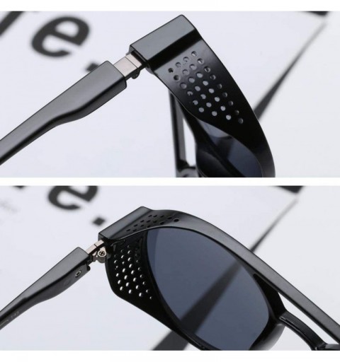 Goggle Steampunk Men Ladies UV400 Protection Sunglasses Eyewear Shades Goggles Bike - Black - CW195H4GIIH $10.56