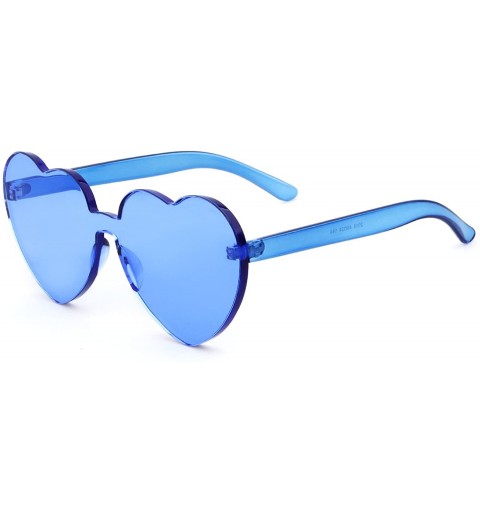 Rimless Heart Shape Rimless sunglasses Festival Party Glasses - Blue - C2188TRXYY9 $9.17