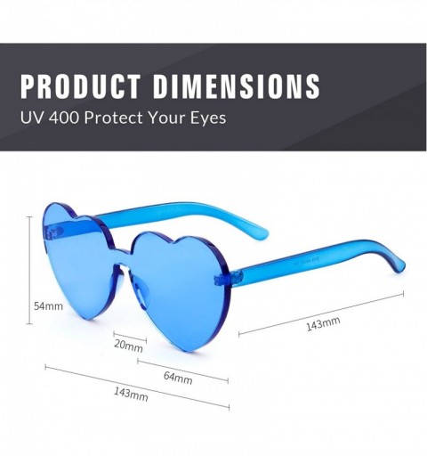 Rimless Heart Shape Rimless sunglasses Festival Party Glasses - Blue - C2188TRXYY9 $9.17