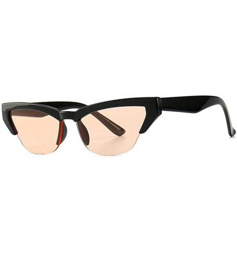 Square 2019 Hot Retro Cat Sunglasses Women Brand Designer New Half Frame Eyewear Vintage Sun Glasses UV400 - C218NCMZ2XH $12.22