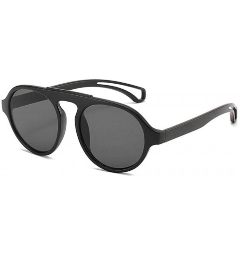 Oval Fashion Full Frame Men Ultralight Round Brand Designer Lady sunglasses - Sand Black - C918T5HQ0KD $15.14