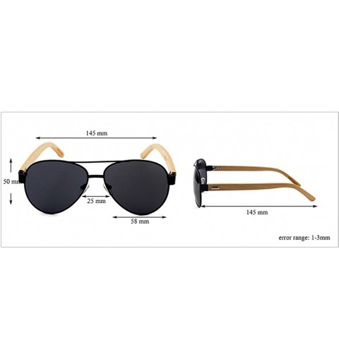 Oversized Men Women Aviator Polarized Wood Sunglasses UV400 - Gold Frame Tawny Lens - CC183M8737S $15.42