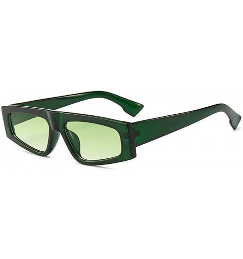 Square 2019 new designer retro brand small square ladies sunglasses candy punk glasses - Green - CW18QXXE4I2 $9.57