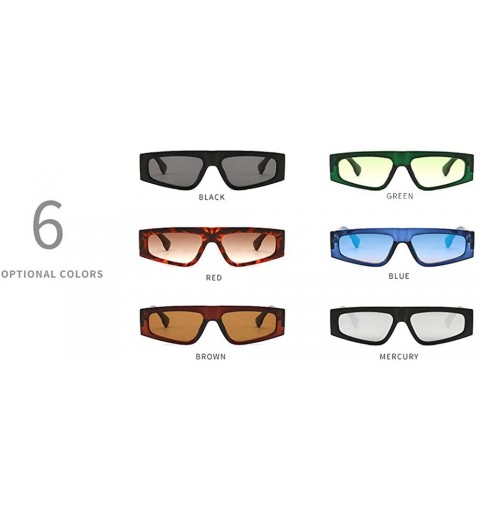 Square 2019 new designer retro brand small square ladies sunglasses candy punk glasses - Green - CW18QXXE4I2 $9.57