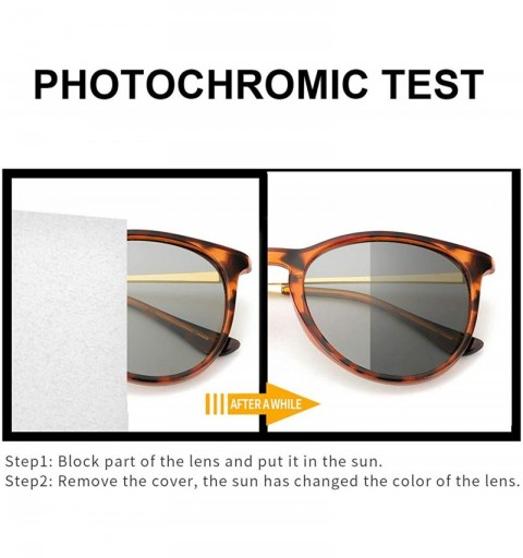 Round Photochromic Sunglasses Polarized Protection - A - Red Tortoise Frame/Grey Photochromic Polarized Lens - CT18R546URT $2...
