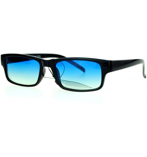 Rectangular Black Rectangular Frame Unisex Fashion Sunglasses Color Lens UV 400 - Black - CS1287SF1TX $8.07