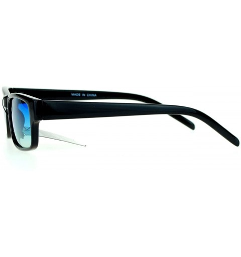 Rectangular Black Rectangular Frame Unisex Fashion Sunglasses Color Lens UV 400 - Black - CS1287SF1TX $8.07