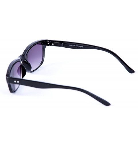 Rectangular The Intellect" Reading Sunglasses - Unisex Full Lens Sun Readers (non bifocal) - Black - CL1256T7G1H $18.63