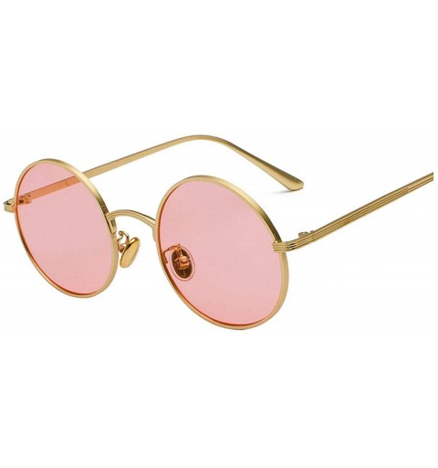 Round Fashion Tinted Color Lens Round Sunglasses Women Retro Punk Metal Frame Eye Vintage Tiny Men Sun Glasses - 12 - CI198ZT...