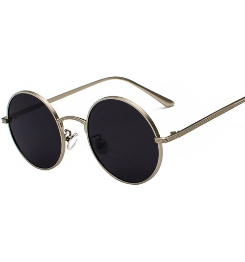 Round Fashion Tinted Color Lens Round Sunglasses Women Retro Punk Metal Frame Eye Vintage Tiny Men Sun Glasses - 12 - CI198ZT...