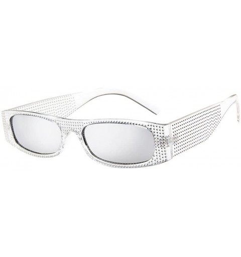 Square Cool Sunglasses-Vintage Retro Glasses Unisex Fashion Small Frame Sunglasses Eyewear (A) - A - C318OTSYW7R $17.19