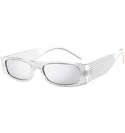 Square Cool Sunglasses-Vintage Retro Glasses Unisex Fashion Small Frame Sunglasses Eyewear (A) - A - C318OTSYW7R $7.05