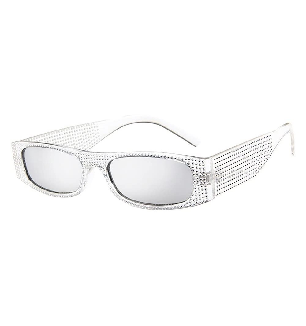 Square Cool Sunglasses-Vintage Retro Glasses Unisex Fashion Small Frame Sunglasses Eyewear (A) - A - C318OTSYW7R $7.05