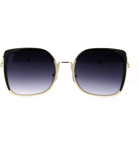 Butterfly Womens Metal Rim Chic Butterfly Designer Sunglasses - Gold Smoke - CJ18S9Y2GY0 $12.57