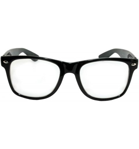 Semi-rimless Fashion Glasses for Men Women Retro Pop Color Frame Clear Lens - 2pack-black - CD118XB2U1R $10.21