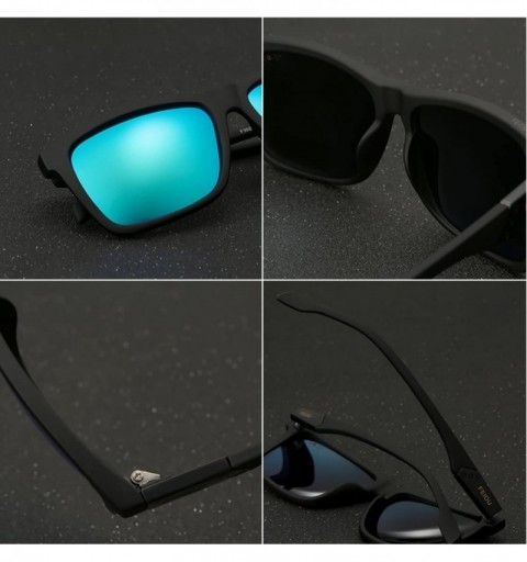 Semi-rimless Polarized Sunglasses for Men Retro - Polarized Retro Sunglasses for Men FD2149 - Z-blue - CL18LX54KCS $12.20