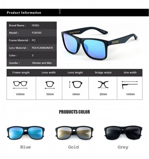 Semi-rimless Polarized Sunglasses for Men Retro - Polarized Retro Sunglasses for Men FD2149 - Z-blue - CL18LX54KCS $12.20