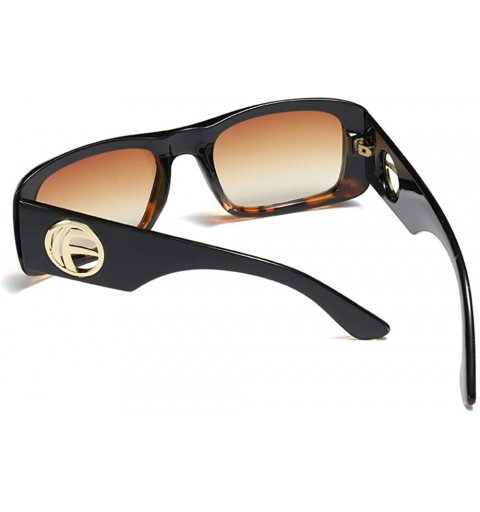 Square Vintage Inspired Designer Square Sunglasses Unisex Rectangular Frame Thick Rim - Tortoise Brown - C018Z8AXOOG $17.41