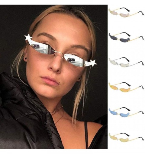 Round New Vintage Glasses for Women Men Irregular Shape Retro Style Sun Spectacles - D - CO18UK4YGUO $11.52