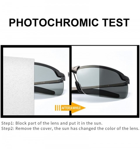 Sport Men's Photochromic Sunglasses with Polarized Lens for Outdoor 100% UV Protection- Anti Glare- Reduce Eye Fatigue - CP18...
