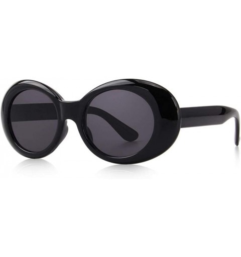 Oval Fashion Oval Women Sunglasses Brand Designer Sunglasses S6124 C01 Black - C01 Black - CT18XGDY53Y $14.77