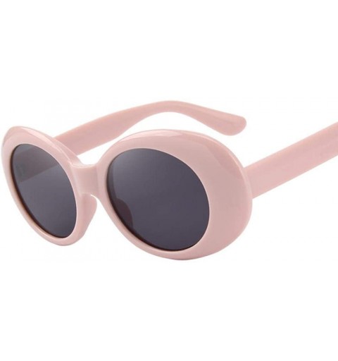 Oval Fashion Oval Women Sunglasses Brand Designer Sunglasses S6124 C01 Black - C01 Black - CT18XGDY53Y $14.77