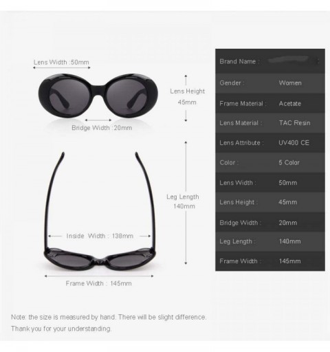 Oval Fashion Oval Women Sunglasses Brand Designer Sunglasses S6124 C01 Black - C01 Black - CT18XGDY53Y $14.77