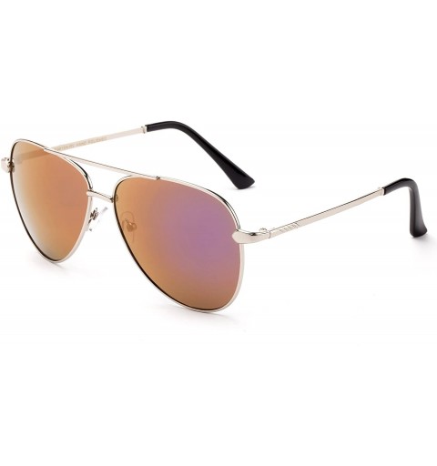 Aviator Yucca" - Oversized Fashion Sunglasses in Aviator Design for Men and Women - Silver/Pink - C812MCS6SY1 $18.36