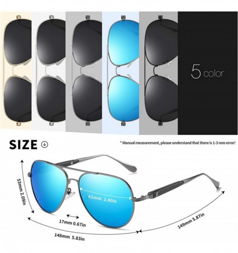 Square DESIGN Pilot Sunglasses Men Polarized Metal Frame Anti-Glare Mirror Lens Fashion Fishing Sun Glasses UV400 - CY197A2IU...