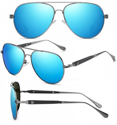 Square DESIGN Pilot Sunglasses Men Polarized Metal Frame Anti-Glare Mirror Lens Fashion Fishing Sun Glasses UV400 - CY197A2IU...