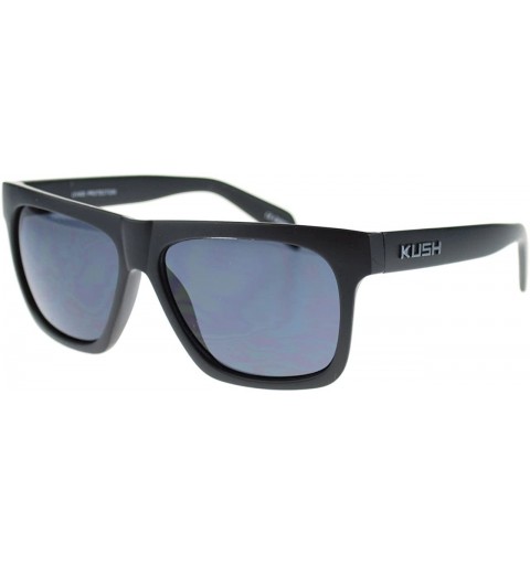 Square KUSH Matte Black Square Frame Sunglasses Unisex Fashion - Gray - CV11TQ3C0A1 $19.84