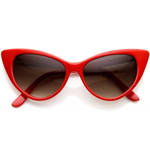 Cat Eye Designer Inspired Super Cat Eye Sunglasses Cherry Red - CY11MN0JCDX $9.86