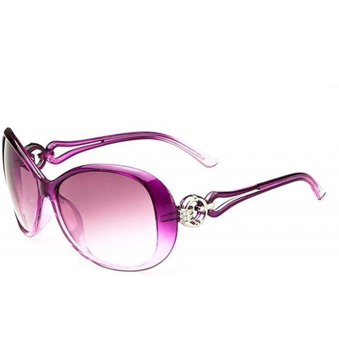 Oval Women Vintage Polarized Sunglasses-Classic Designer Style UV400 Protection - Light Purple - C51963UYTZA $19.60