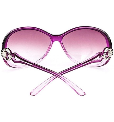 Oval Women Vintage Polarized Sunglasses-Classic Designer Style UV400 Protection - Light Purple - C51963UYTZA $19.37