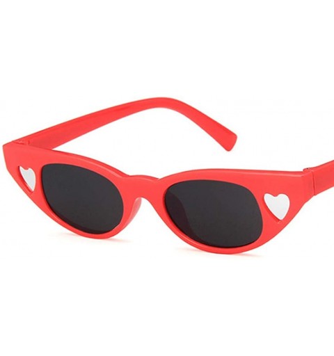 Oval Unisex Sunglasses Retro Bright Black Rose Red Drive Holiday Oval Non-Polarized UV400 - Rose Red - C118RKGAAM8 $7.79