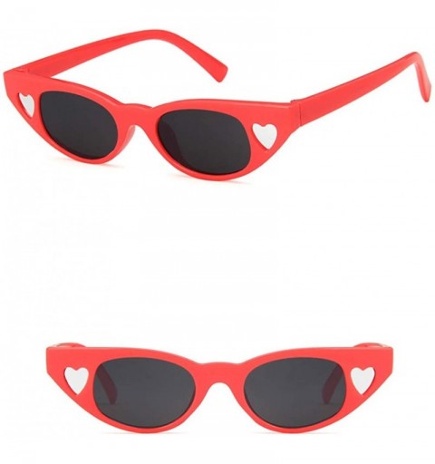 Oval Unisex Sunglasses Retro Bright Black Rose Red Drive Holiday Oval Non-Polarized UV400 - Rose Red - C118RKGAAM8 $7.79