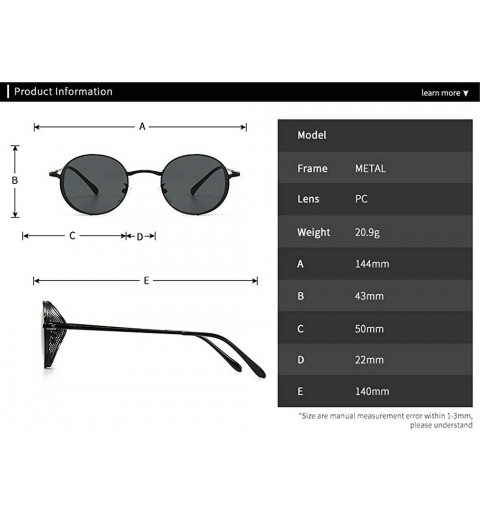 Oval Fashion Vintage Sunglasses Gradient Glasses - Gray - CG198KST53N $11.46