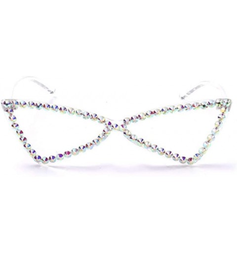 Sport Full-Frame Diamond Bow Sunglasses Fashion Small Frame Visor Mirror - 4 - CX190QYC9M9 $70.80