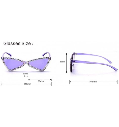 Sport Full-Frame Diamond Bow Sunglasses Fashion Small Frame Visor Mirror - 4 - CX190QYC9M9 $29.89