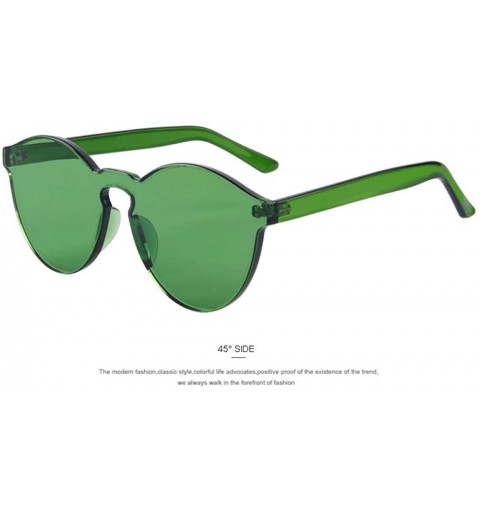 Cat Eye Fashion Women Cat Eye Shades Luxury Sun Glasses Integrated C01 Gray - C03 Green - CR18XE07UY6 $10.98