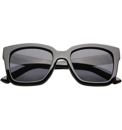 Oversized Designer Oversized vintage classic Women Men Sunglasses Glasses 1212 - Black Frame Black Lenses - CM12MZWH78P $23.35