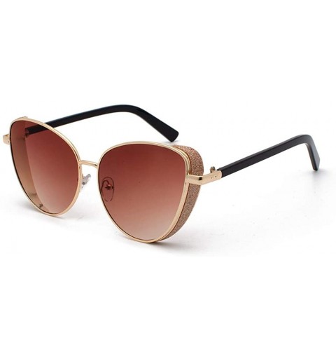 Semi-rimless Fashion Glitter Sunglasses for Women Men-Mirrored Lens Metal Frame Eyewear Standard Size Glasses - Co - CT196I9N...