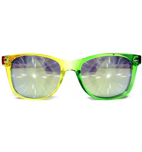 Wayfarer Transparent Rainbow Diffraction Glasses - Gold Mirror - Rave Rainbow EDM Diffraction - CP17AAKAAM8 $19.73